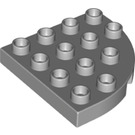 LEGO Duplo Mittleres Steingrau Platte 4 x 4 mit Runden Ecke (98218)