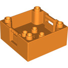 LEGO Duplo Orange Boîte avec Manipuler 4 x 4 x 1.5 (18016 / 47423)