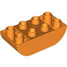 Duplo Orange Brick 2 x 4 with Curved Bottom (98224)
