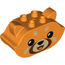 LEGO Duplo Oranje Steen 2 x 6 x 2.5 Gebogen met Oren en Rood Panda (84484)