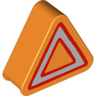 LEGO Duplo Orange Sign Triangle avec Warning triangle (42025 / 43206)