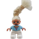 LEGO Duplo Prinses, Wit Poten, Bright Licht Blauw Top, Blond Combing Haar Duplo-figuur