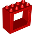 LEGO Duplo rot Tür Rahmen 2 x 4 x 3 mit flachem Rand (61649)