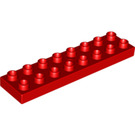 LEGO Duplo rot Duplo Platte 2 x 8 (44524)
