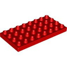 LEGO Duplo rouge Duplo assiette 4 x 8 (4672 / 10199)