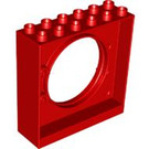 LEGO Duplo rot Duplo Mauer 2 x 6 x 5 mit Loch (31191)