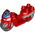 LEGO Duplo rot Motorrad mit 4 Knobs Vorderseite (21711)