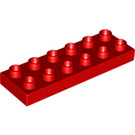 LEGO Duplo rot Platte 2 x 6 (98233)