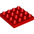 LEGO Duplo rouge assiette 4 x 4 (14721)