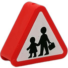LEGO Duplo Rood Sign Triangle met Pedestrian Crossing (42025)