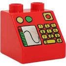 LEGO Duplo rot Steigung 2 x 2 x 1.5 (45°) mit Cash Register (6474)