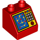 LEGO Duplo rot Steigung 2 x 2 x 1.5 (45°) mit Computer Screen (6474 / 82293)