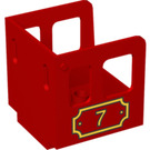 Duplo Red Steam Engine Cabin with '7' in Yellow (Older, Larger) (4544 / 53140)
