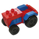 LEGO Duplo Red Tractor with Blue Mudguards