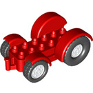 LEGO Duplo Rood Tractor met Wit Wielen (24912)