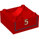 LEGO Duplo rot Zug Compartment 4 x 4 x 1.5 mit Sitz mit '5' detailing (James) (51547 / 52838)