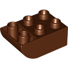 LEGO Duplo Reddish Brown Brick 2 x 3 with Inverted Slope Curve (98252)