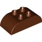 Duplo Reddish Brown Brick 2 x 4 with Curved Sides (98223)