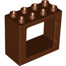 LEGO Duplo Rötlich-braun Tür Rahmen 2 x 4 x 3 mit flachem Rand (61649)