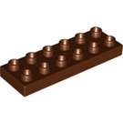LEGO Duplo Brun rougeâtre assiette 2 x 6 (98233)