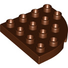 LEGO Duplo Roodachtig Bruin Plaat 4 x 4 met Ronde Hoek (98218)