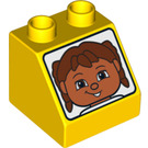 LEGO Duplo Slope 2 x 2 x 1.5 (45°) with Girls Face (6474 / 84667)