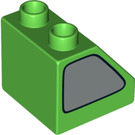 LEGO Duplo Pente 2 x 2 x 1.5 (45°) avec Windows (Both Sides) (6474 / 13258)