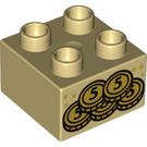 LEGO Duplo Beige Backstein 2 x 2 mit Coins (3437 / 43512)