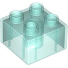 LEGO Duplo Bleu clair transparent Brique 2 x 2 (3437 / 89461)