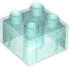 LEGO Duplo Paillettes bleue claire transparentes Brique 2 x 2 (3437 / 89461)