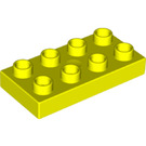 LEGO Duplo Levendig geel Duplo Plaat 2 x 4 (4538 / 40666)