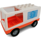 LEGO Duplo Wit Ambulance met Oranje Basis zonder Deur