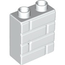 LEGO Duplo Weiß Backstein 1 x 2 x 2 mit Backstein Mauer Muster (25550)