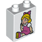 LEGO Duplo blanc Brique 1 x 2 x 2 avec Female Child avec Spots sur Affronter avec tube inférieur (15847 / 20915)