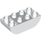 LEGO Duplo blanc Brique 2 x 4 avec Incurvé Bas (98224)