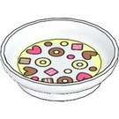 LEGO Duplo blanc Dish avec Cereal Hoops et Cœurs (31333 / 104379)