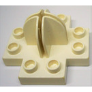 LEGO Duplo Weiß Halter mit Base 4 x 4 x 2 Kreuz (42058)