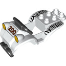 LEGO Duplo White Quad/Bike Body with 'ZOO' and Zebra Stripes (54005 / 55886)