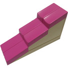 LEGO Duplo White Roofpiece Slope 17 2 x 6 Stepped with Dark Pink Shingles (6465)