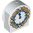 LEGO Duplo Weiß Runden Sign mit Clock mit runden Seiten (41970 / 72217)