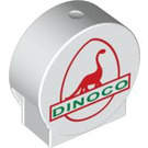 LEGO Duplo Weiß Runden Sign mit DINOCO Sign mit runden Seiten (41970 / 89941)