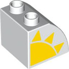 LEGO Duplo blanc Pente 45° 2 x 2 x 1.5 avec Incurvé Côté avec Sun Droite (11170 / 101561)