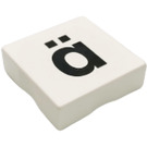 LEGO Duplo blanc Tuile 2 x 2 avec Côté Indents avec "ä" (6309)