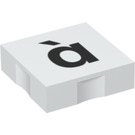 LEGO Duplo blanc Tuile 2 x 2 avec Côté Indents avec Letter une avec Grave (6309 / 48677)