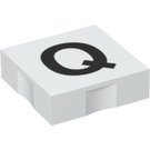 Duplo blanc Tuile 2 x 2 avec Côté Indents avec "Q" (6309 / 48545)