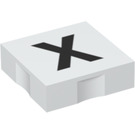 Duplo blanc Tuile 2 x 2 avec Côté Indents avec "X" (6309 / 48585)