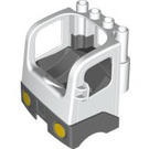 LEGO Duplo blanc Truck Cab avec Jaune Headlights (48124)