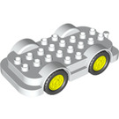LEGO Duplo blanc Wheelbase 4 x 8 avec Vibrant Jaune roues (24911)