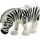 LEGO Duplo blanc Zebra avec Côtelé Mane (54531)