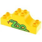 LEGO Duplo Yellow Bow 2 x 6 x 2 with 'Zoo' Text formed by Snake (4197)